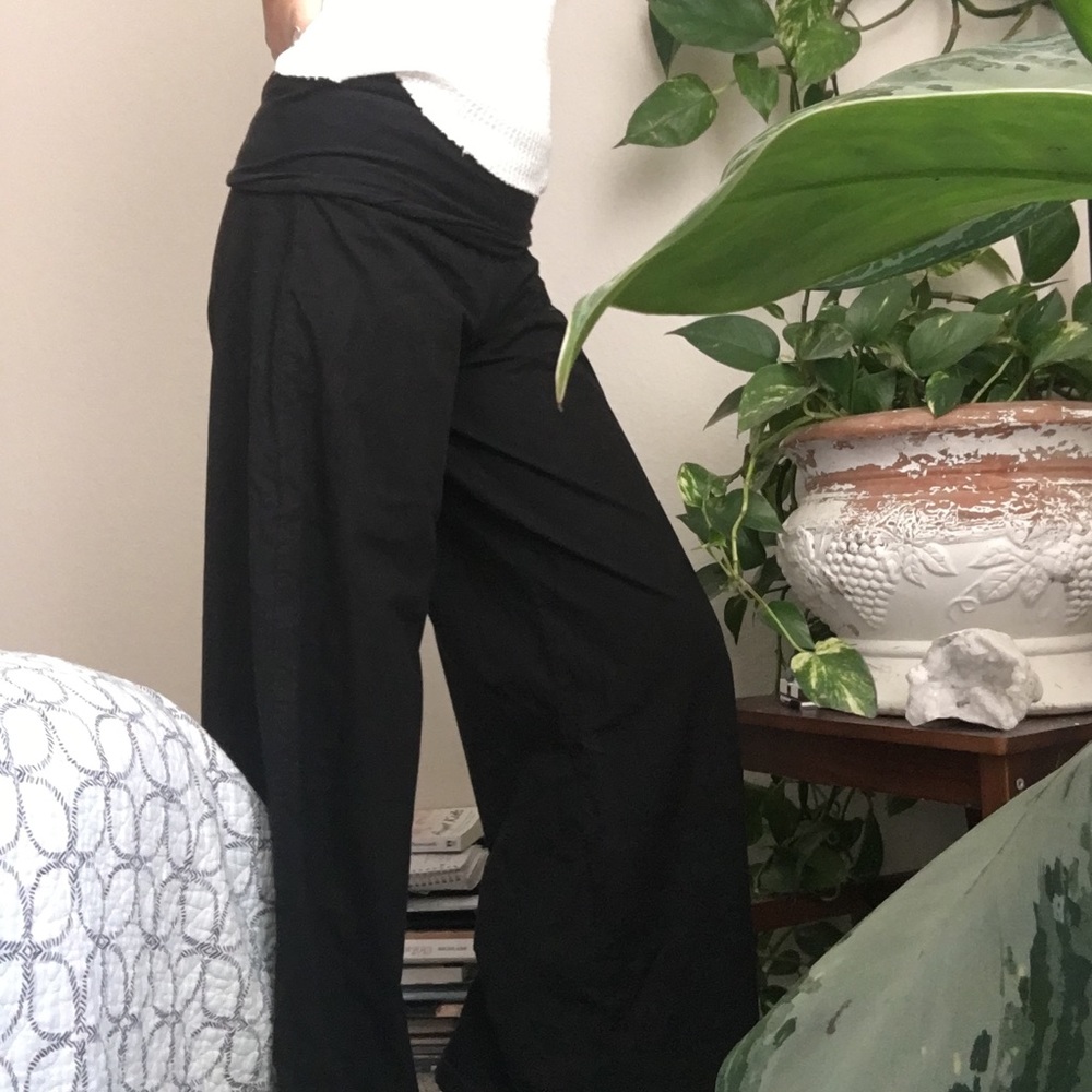 Fold over palazzo pants